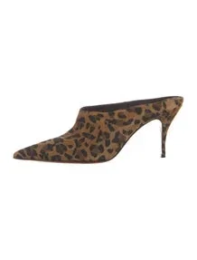 Suede Animal Print Mules
