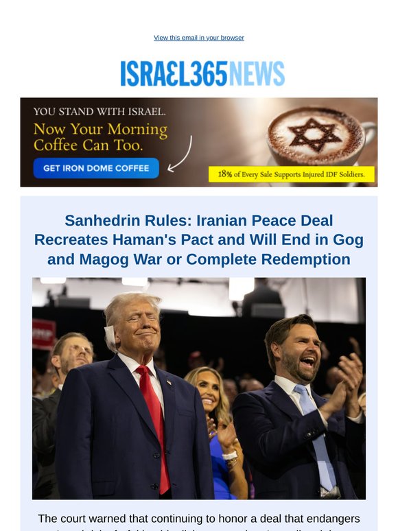 Iranian Peace Deal Recreates Haman's Pact and Will End in War or Complete Redemption and Today's Top Stories