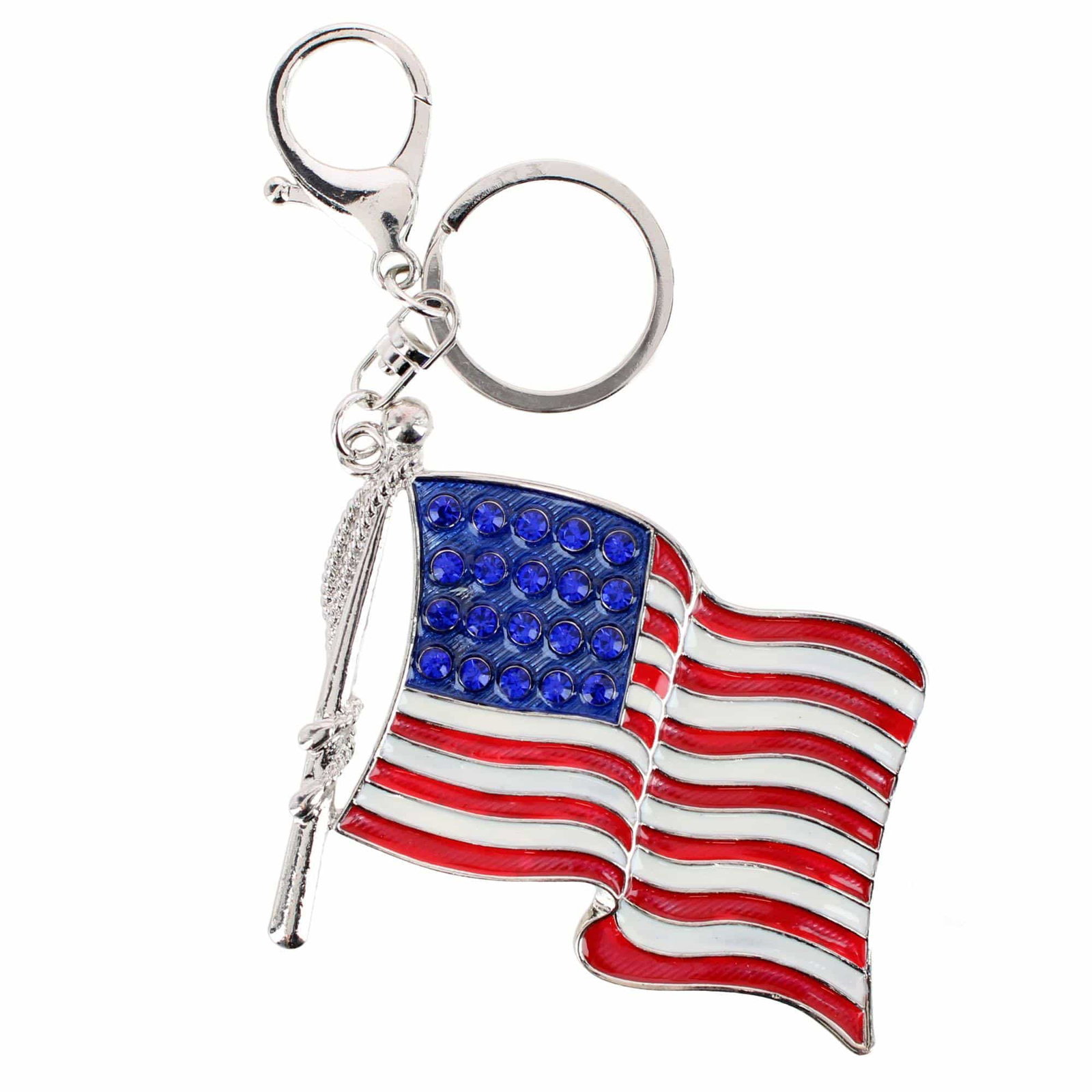 Image of CTM® Women's Old Faithful Rhinestone Embellished Bag Charm & Keychain