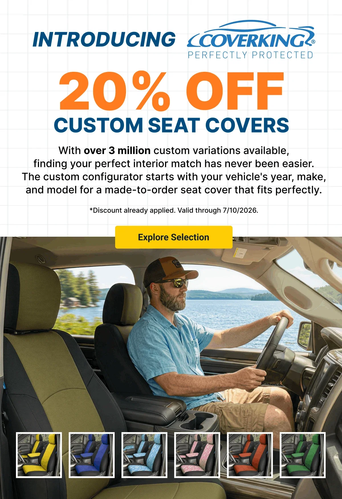 Introducing Coverking | 20% OFF Custom Seat Covers | Explore Selection