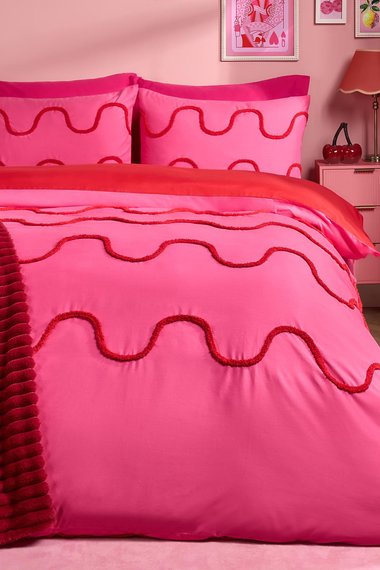 Tufted Wave Bedding Set Modern Duvet Cover with Pillowcase