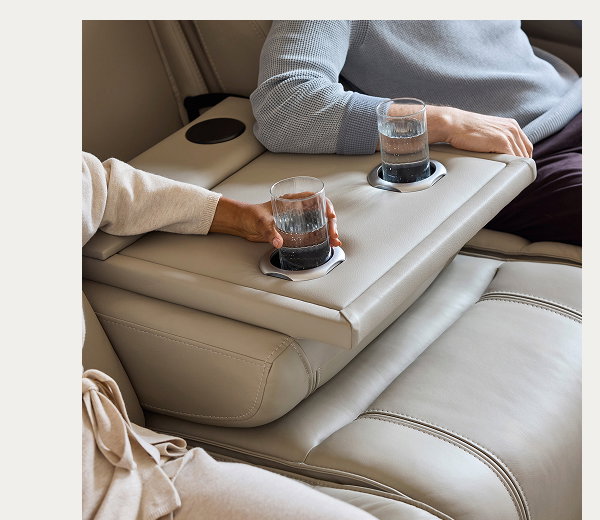 Dreamer Dual Power Leather Reclining Sofa with Audio Seating