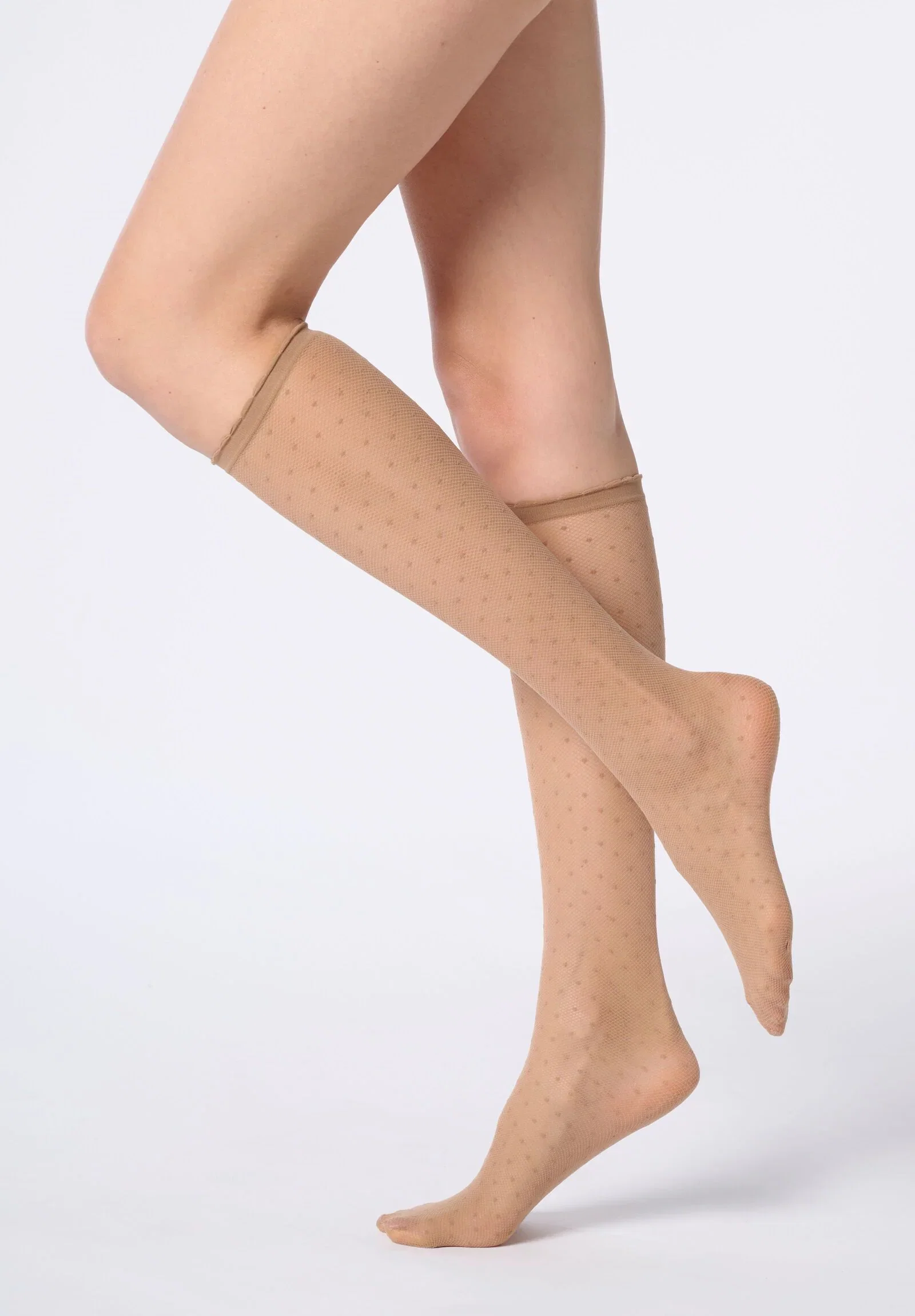 Image of Gambaletto Velato Micro Pois Plumetis 30 - Nudo
