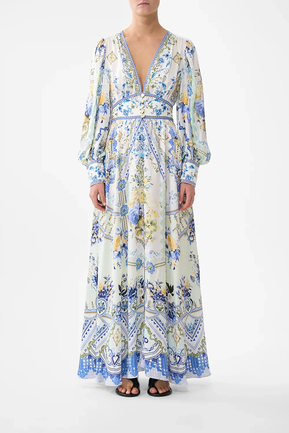 Image of SHAPED WAISTBAND DRESS WITH GATHERED SLEEVES MY HOMESPUN HEART