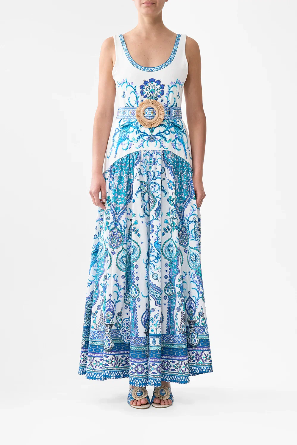 Image of JERSEY TANK DRESS WITH CONTRAST SKIRT ISNIK LULLABY