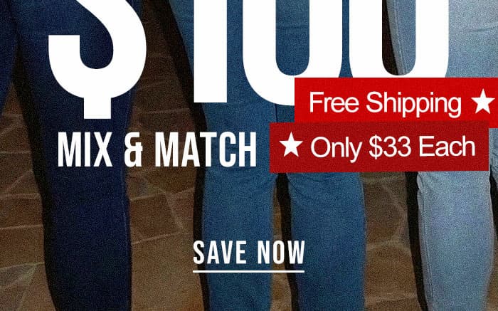 3 For Only $100, Mix and Match Styles, Free Shipping, Only $33 Each: Save Now