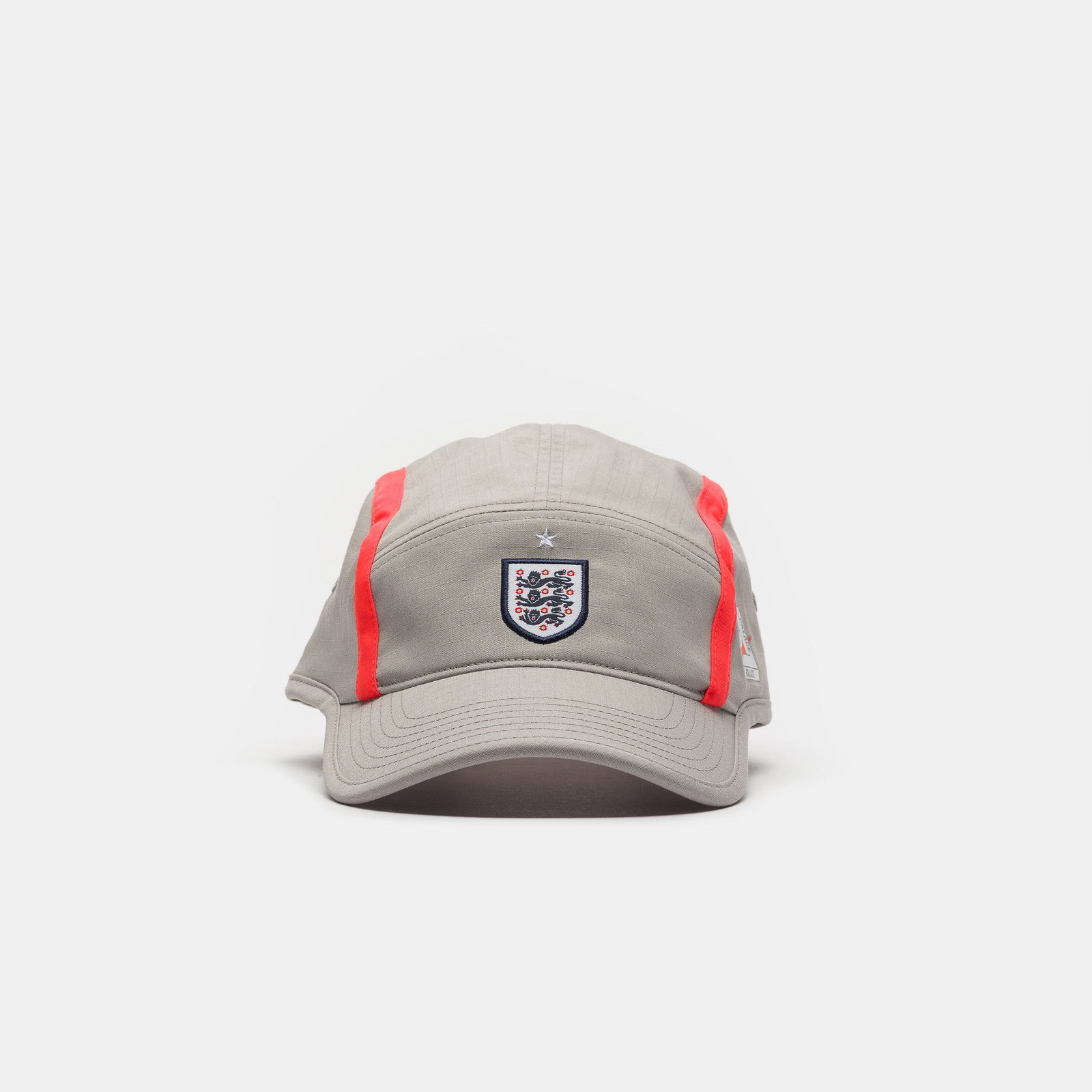 Image of Palace x England Unstructured Fly Cap in Pewter Grey/Cool Grey/Bright Crimson