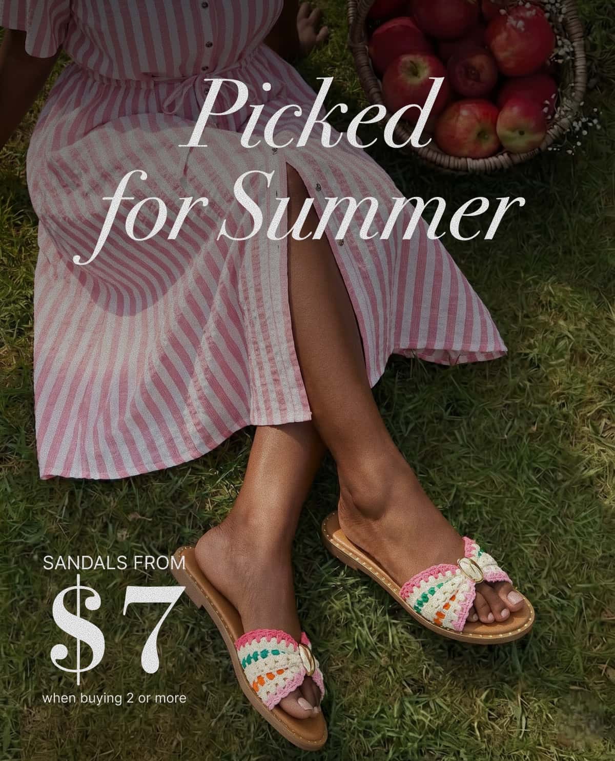 Picked for Summer - Shop Bow Band Metallic Detail Slide Sandals