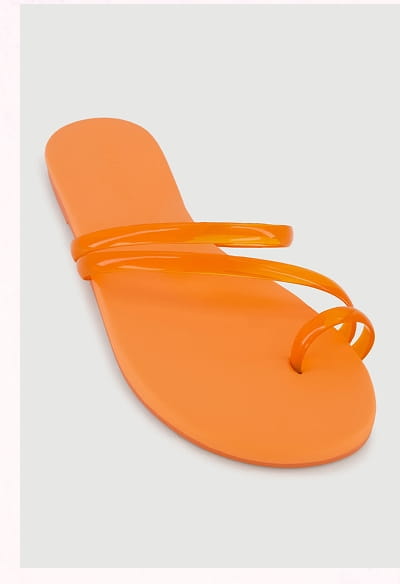Shop Jelly Asymmetrical Band Toe Loop Sandals