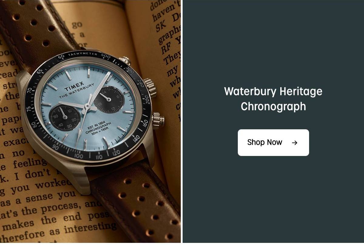 Shop Now (Waterbury Heritage Chronograph) - Timex