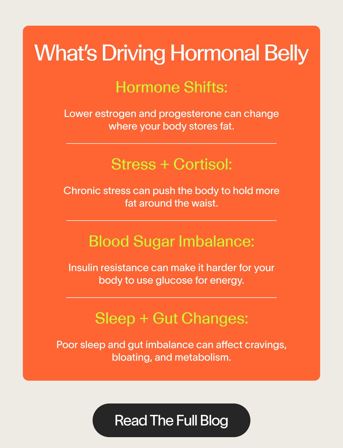 What’s Driving Hormonal Belly - Read The Full Blog