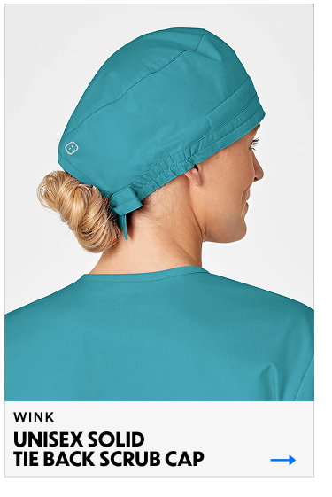 Wink | Unisex Solid Tie Back Scrub Cap | Shop Now