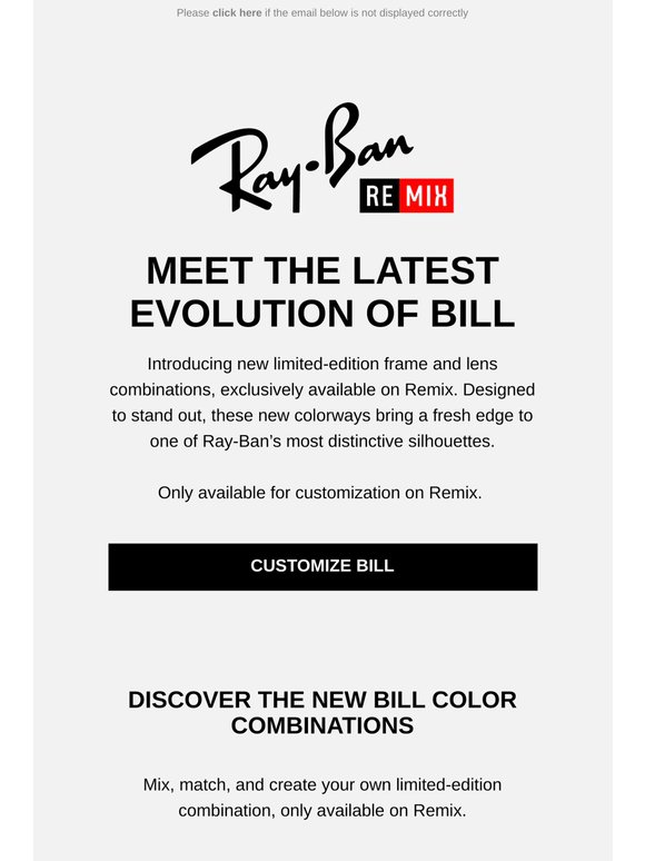 Ray-Ban Remix | New Bill Colors