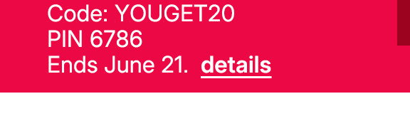 take an extra 20% off with promo code YOUGET20
