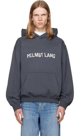 Gray Crumpled Logo Hoodie