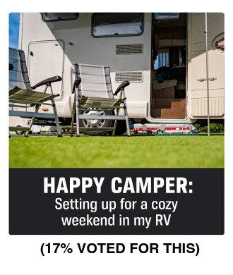 HAPPY CAMPER: Setting up for a cozy weekend in my RV