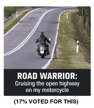 ROAD WARRIOR: Crusing the open highway on my motorcycle