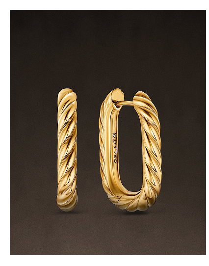 DY Madison® Cable Hoop Earrings18K Yellow Gold, 24.3mm
