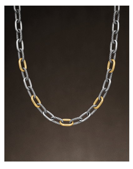 DY Madison® Chain NecklaceSterling Silver with 18K Yellow Gold, 11mm