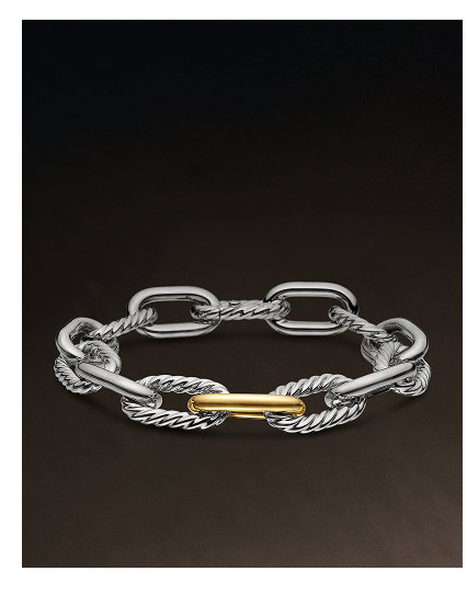 DY Madison® Chain BraceletSterling Silver with 18K Yellow Gold, 11mm