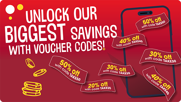 Unlock our biggest savings with voucher codes!