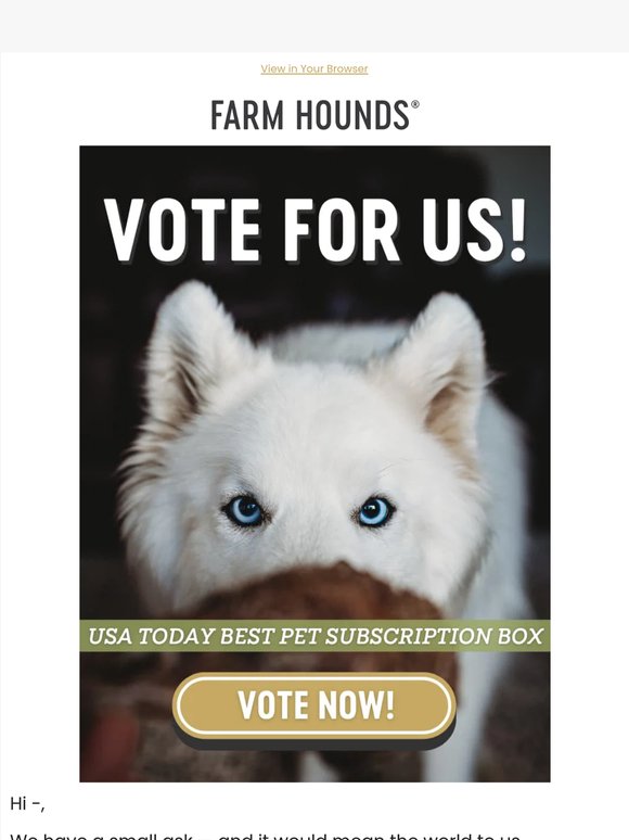 We need your vote 🐾🗳️