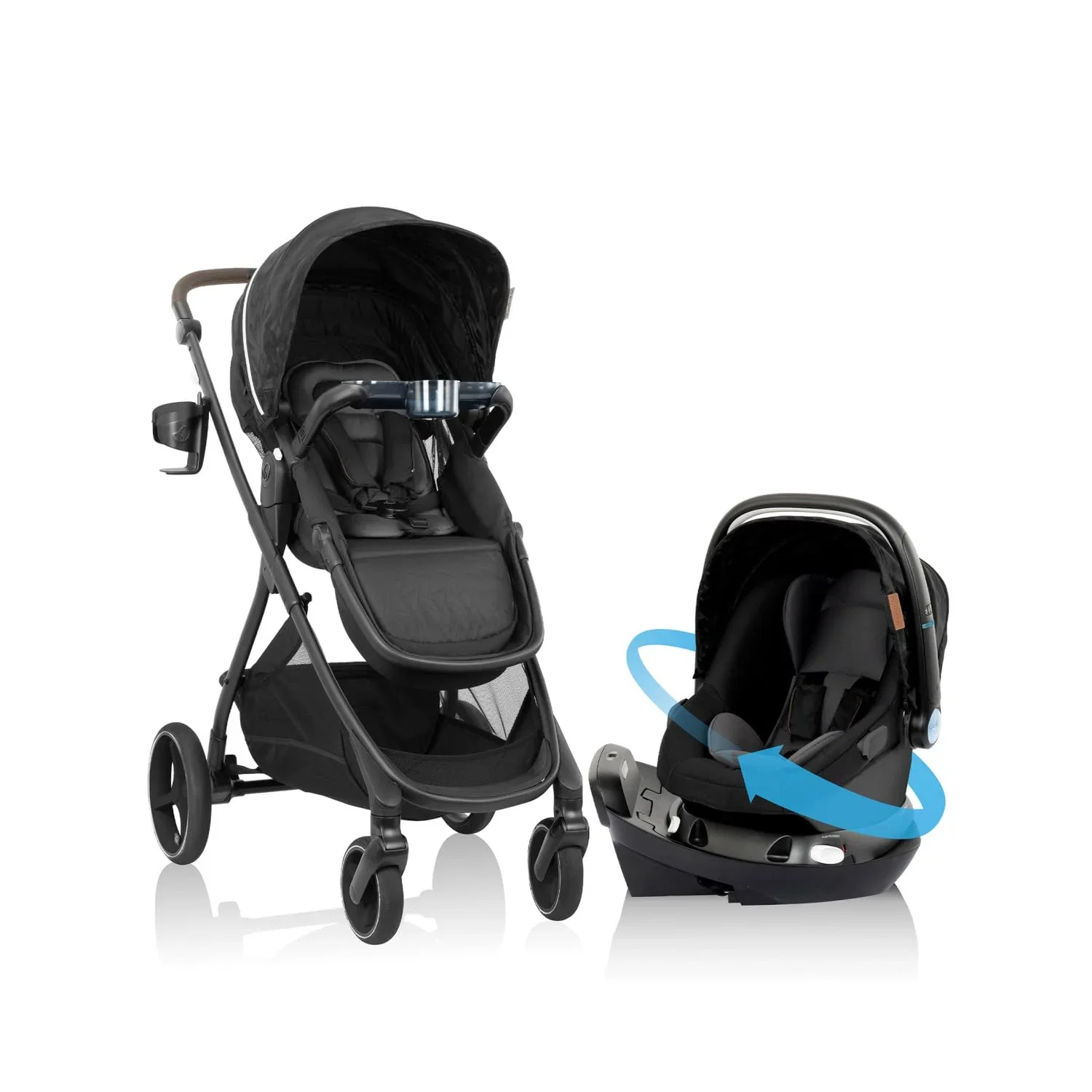 Image of Evenflo Shyft Intuiti+ Travel System with Revolve180 LiteMax NXT Rotational Infant Car Seat, 2025
