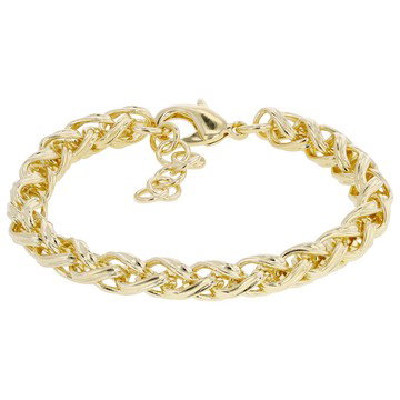 18k Yellow Gold Over Bronze Spiga Bracelet