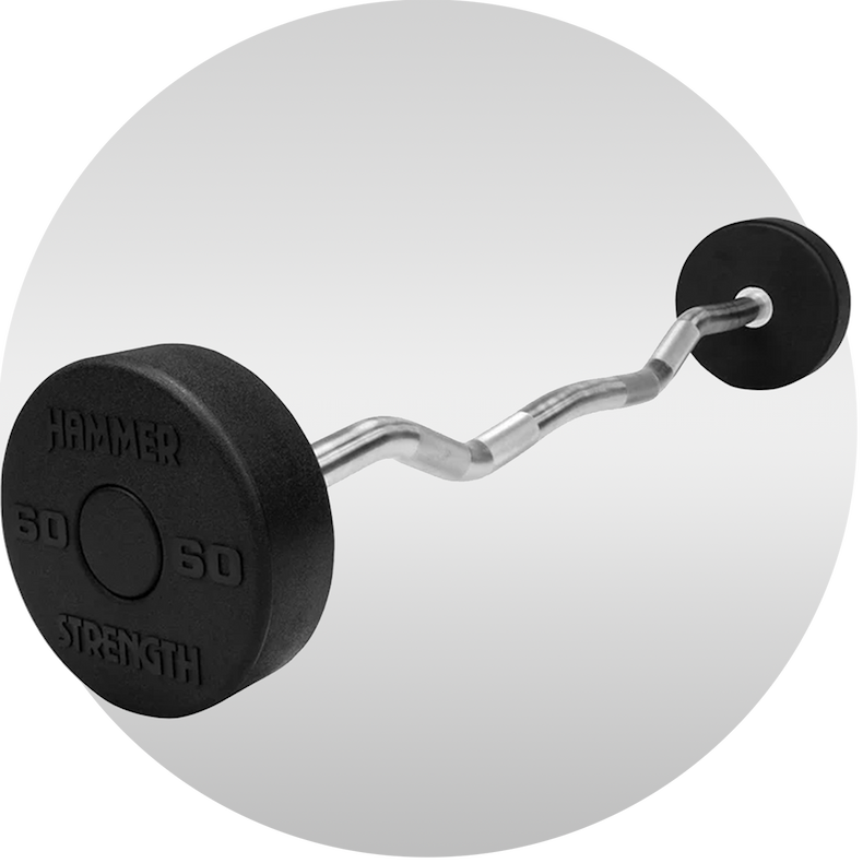 50% Off | Hammer Strength Round Urethane Fixed Barbells