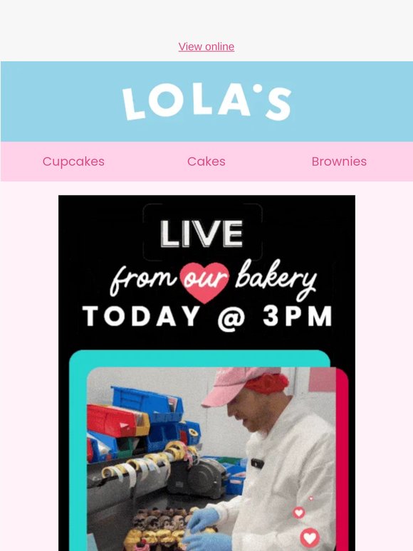 Join our bakery LIVE at 3pm 🎥👩‍🍳