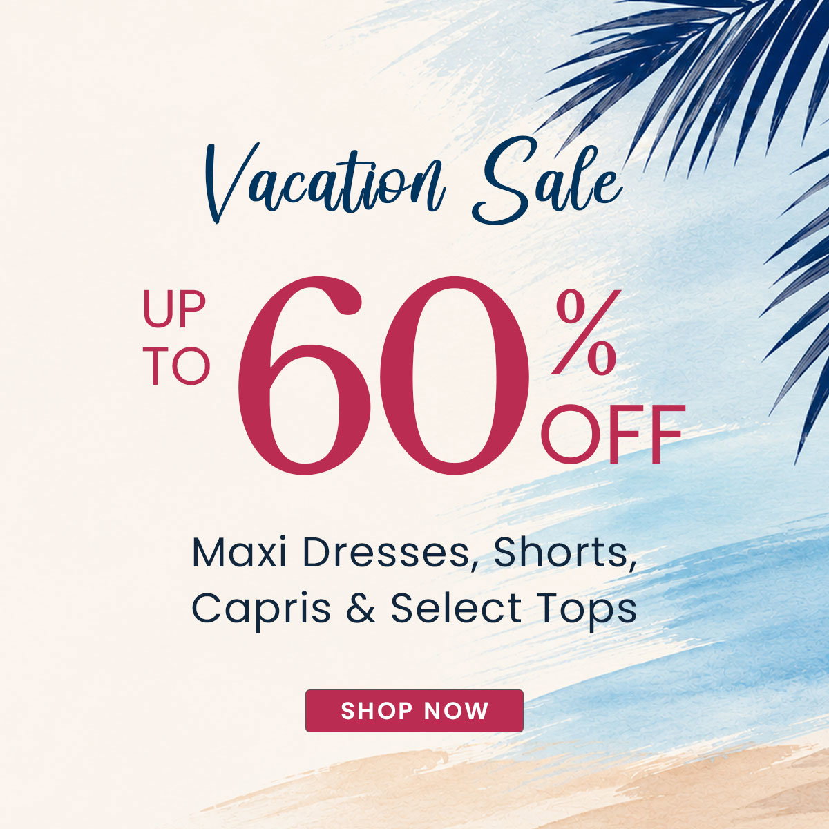 vacation sale up to 60% off