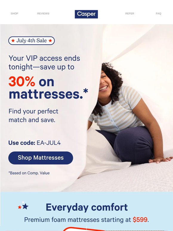 Save up to 30% on your mattress match.*