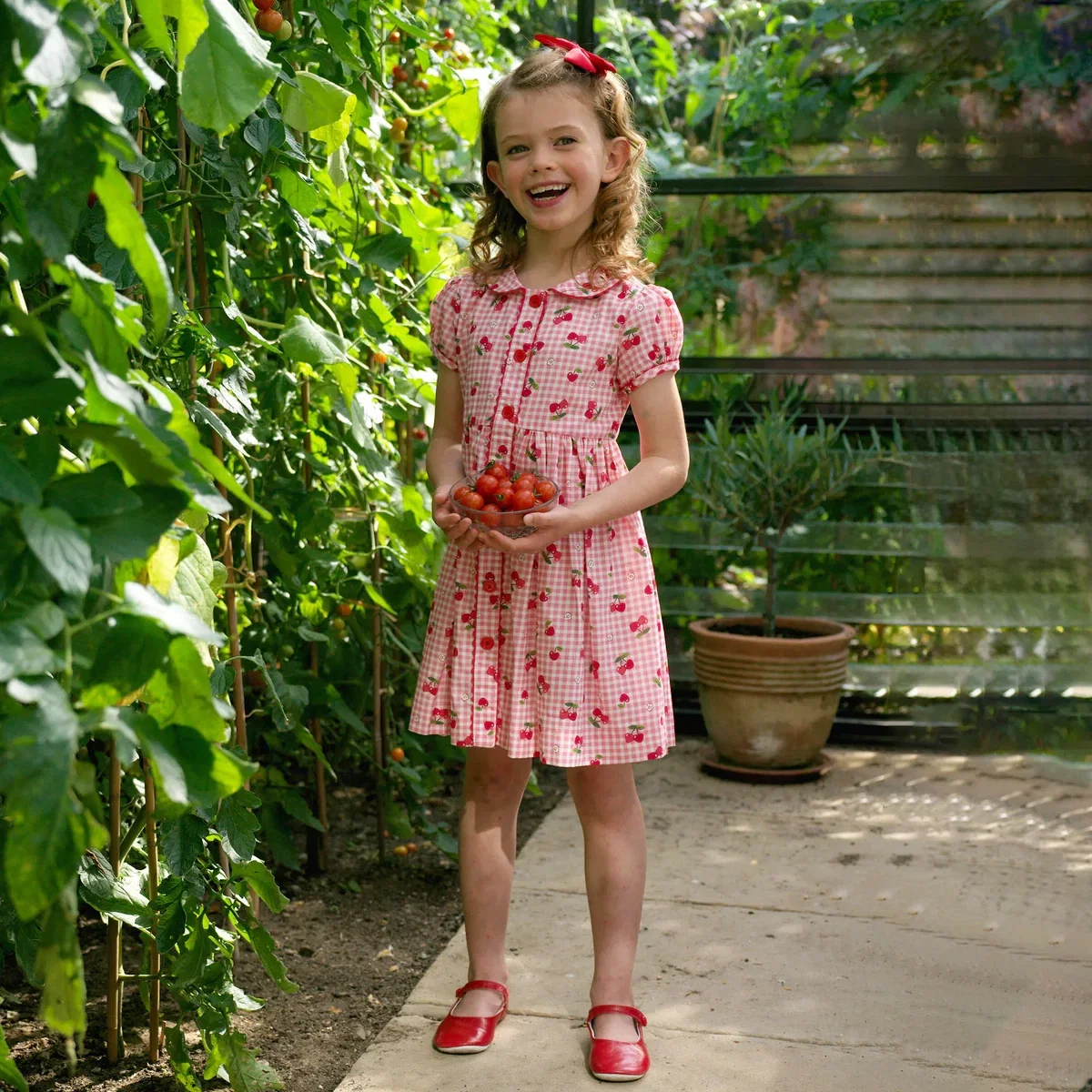 gingham cherry dress