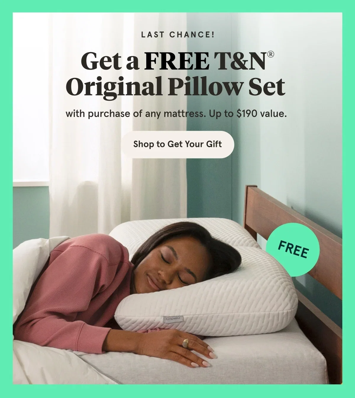 Last Chance! | Get a FREE T&N® Original Pillow Set