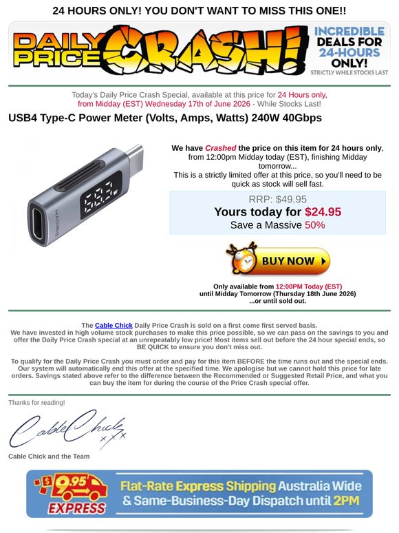 PRICE CRASH: USB4 Type-C Power Meter - SAVE 50%