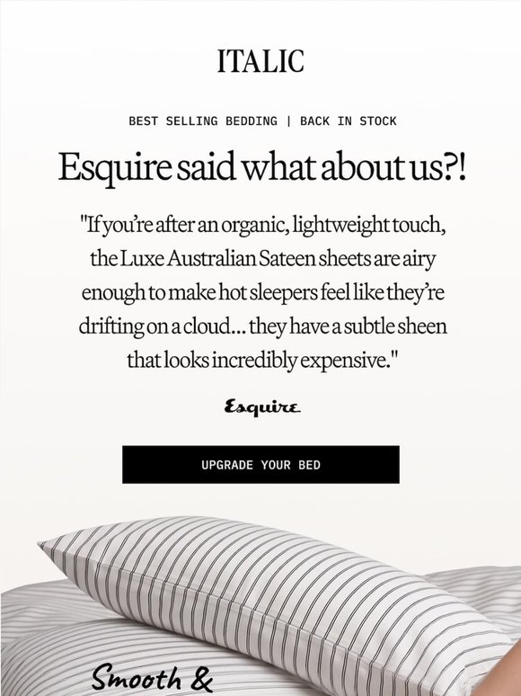 Esquire Said What About Our Bedding?!