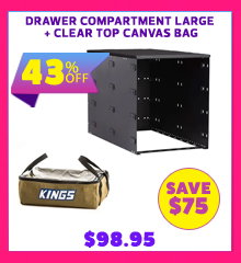 Drawer Compartment Large + Clear Top Canvas Bag