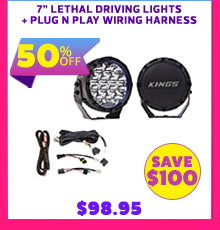 7 Lethal driving lights + Plug N Play Wiring Harness