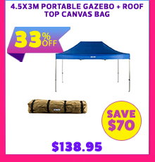 4.5x3m Portable Gazebo + Roof Top Canvas Bag