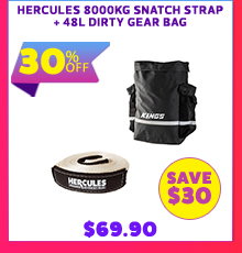 Hercules 8000kg Snatch Strap + 48L Dirty Gear Bag