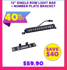 12 Single Row Light Bar + Number Plate Bracket