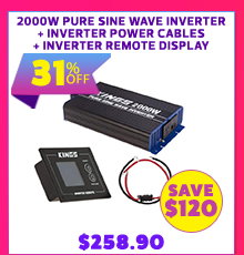 2000W Pure Sine Wave Inverter + Inverter Power Cables + Premium Inverter Remote Display
