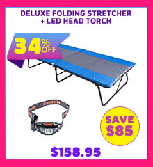 Deluxe Folding Stretcher + LED Head Torch