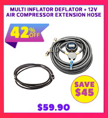 Multi Inflator Deflator + 12v Air Compressor Extension Hose