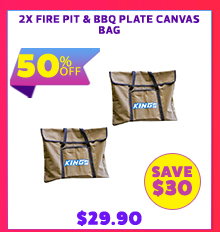 2x Fire Pit & BBQ Plate Canvas Bag