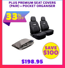 Plus Premium Seat Covers (Pair) + Pocket Organiser