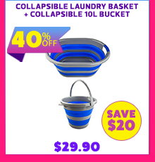 Collapsible Laundry Basket + Collapsible 10L Bucket