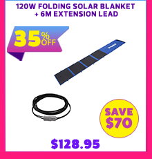 120W Folding Solar Blanket + 6m Extension Lead