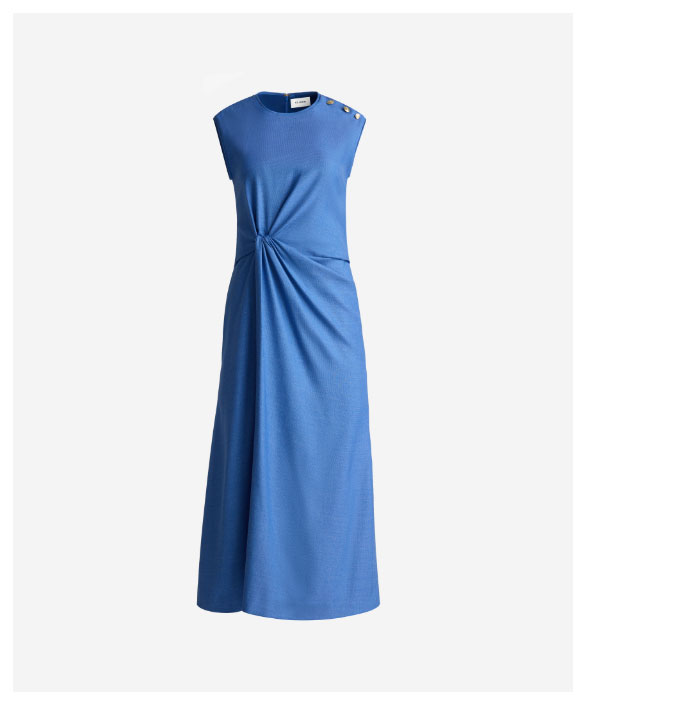 Erica Dress In Wool Silk Suiting