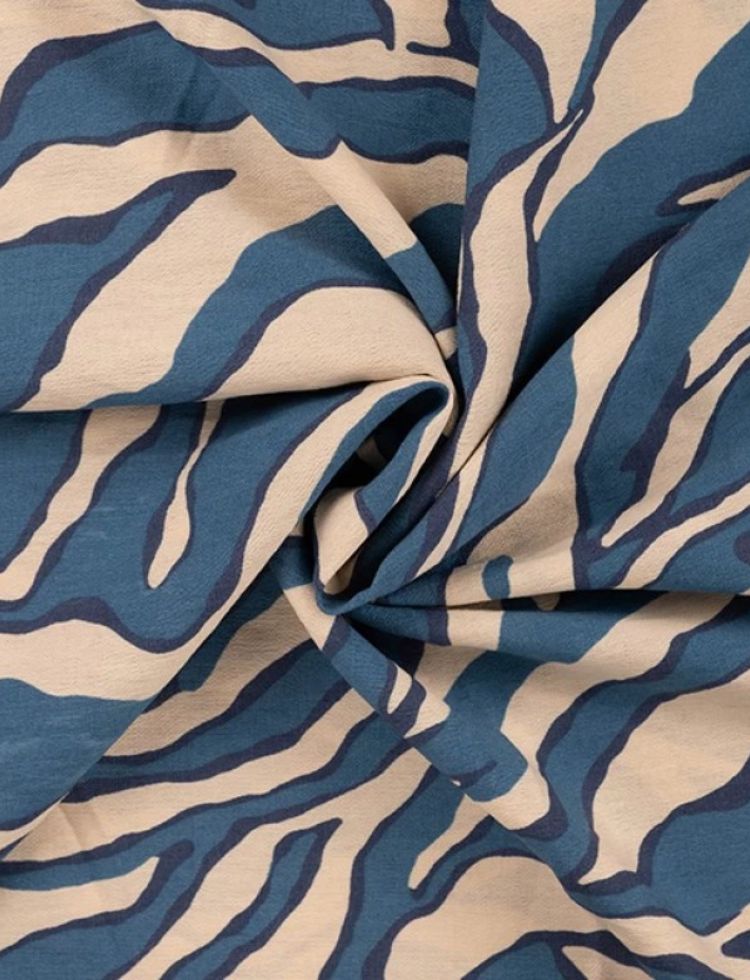 Deadstock Airflow Viscose Challis Fabric Turquoise